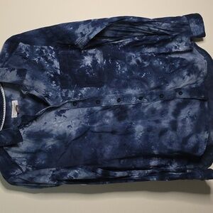 Anthropologie/Pilcro and The Letterpress Navy Tie-Dye button front.  Sz M
